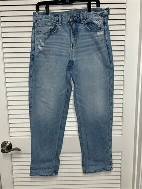 American Eagle Outfitters Light Blue Distressed 90s Low Rise Straight Jeans